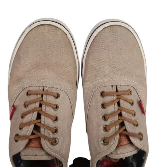 Levis Shoes Mens 11 Sneakers Lifestyle Casual Canvas Lace Up Brown Skate Style - Picture 8 of 12